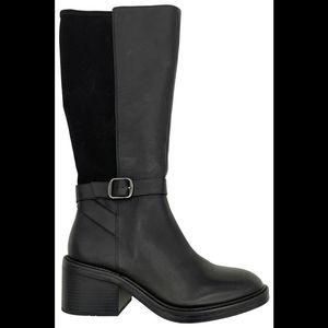 Vince Camuto Leather or Suede Wide Shaft Tall Boots Vianah2 Black - Medium